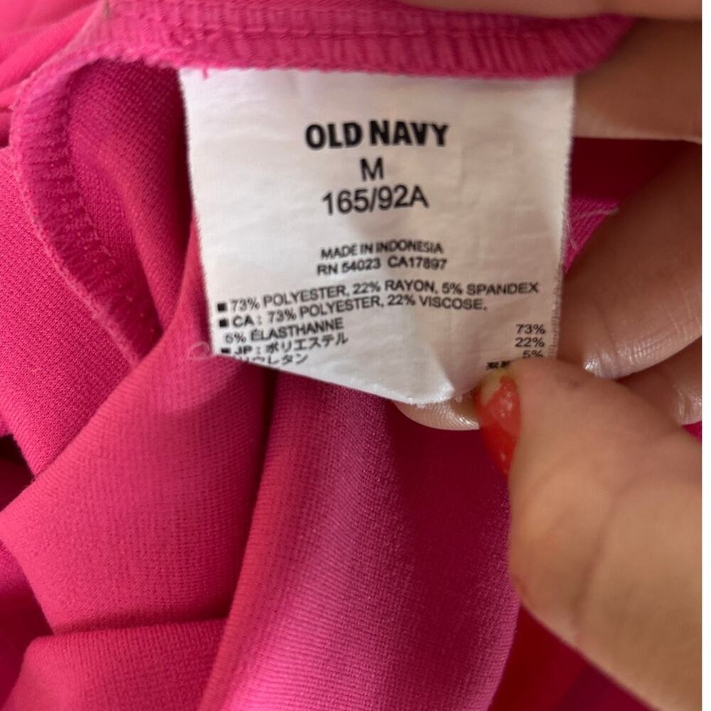 Old Navy Women's Size M Bright Pink Tank Skater Knee Length Dress #0274 - Picture 8 of 8